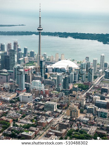 aerial view of the Toronto skyline 