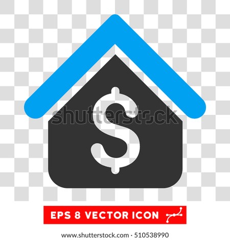 Loan Mortgage EPS vector pictograph. Illustration style is flat iconic bicolor blue and gray symbol.