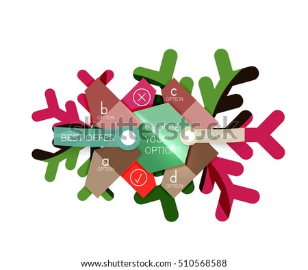 Sale Christmas tags and stickers. Vector New Year greeting card element
