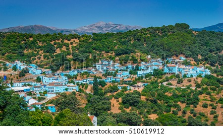 Juzcar the Smurf village, famous village of Andalucia for the filming of the movie: The Smurfs.