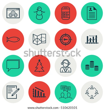 Set Of 16 Universal Editable Icons. Can Be Used For Web, Mobile And App Design. Includes Icons Such As Fail Graph, Website Performance, Discussion And More.