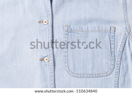 close up jean shirt detail fabric clothes Royalty-Free Stock Photo #510634840