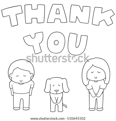 vector set of people say thank you