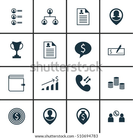 Set Of Human Resources Icons On Business Deal, Wallet And Bank Payment Topics. Editable Vector Illustration. Includes Check, Money, Tree And More Vector Icons.
