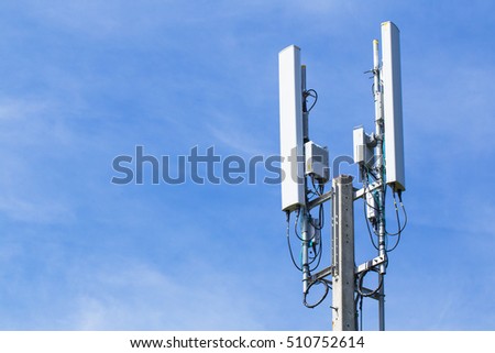 Pole mobile internet wifi with blue sky