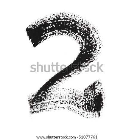2 - Ink numbers isolated over the white background