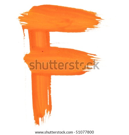 F - Color letters isolated over the white background
