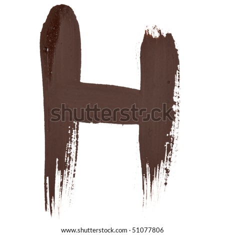 H - Color letters isolated over the white background