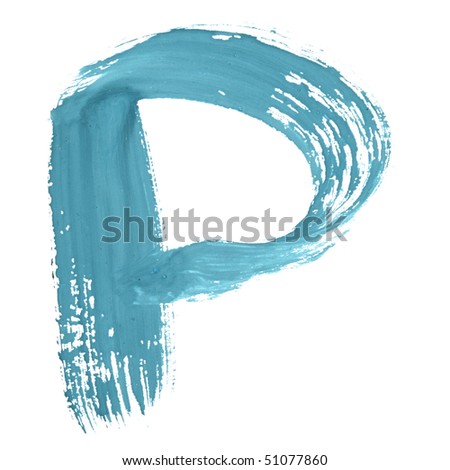 P - Color letters isolated over the white background