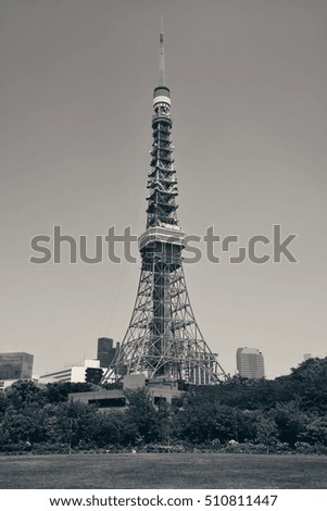 Tokyo Tower as the city landmark. Japan.