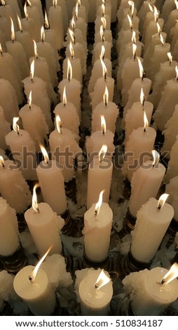 White candles as a purity worchip.