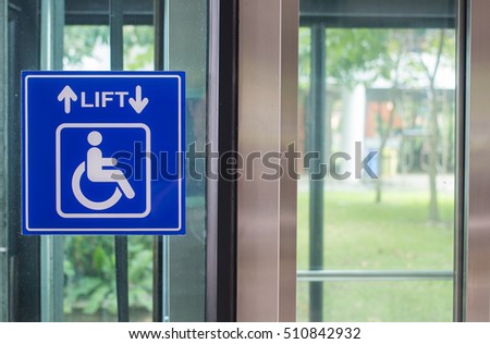 Disabled lift in building
