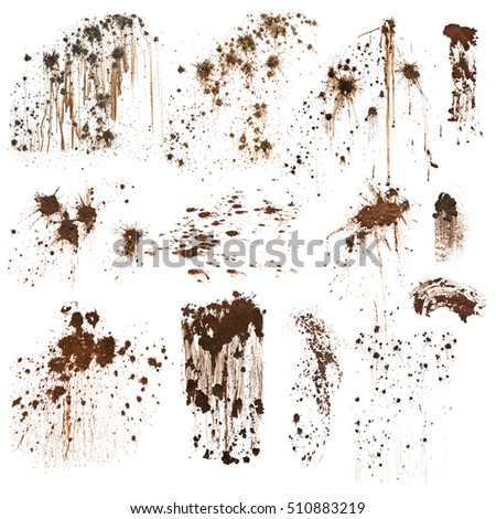 Mud splatters collection isolated Royalty-Free Stock Photo #510883219