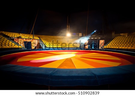 Circus ring and chairs for people Royalty-Free Stock Photo #510902839