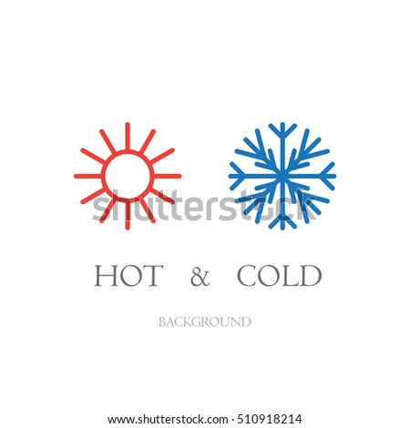 Sun and snowflake symbols isolated on white background