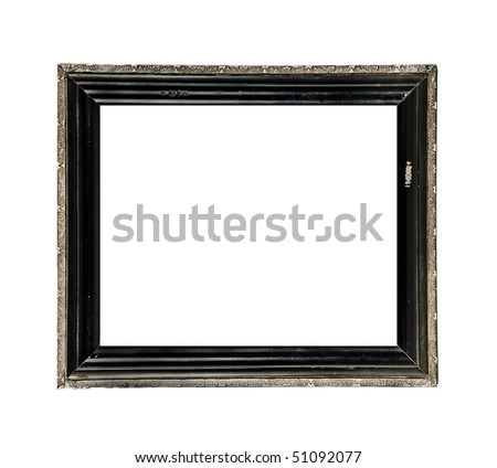 Brown vintage photo frame on a pure white background