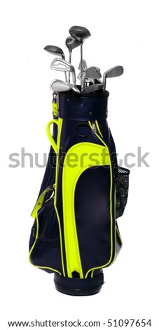 Two color golf clubs bag - isolated on a white background.