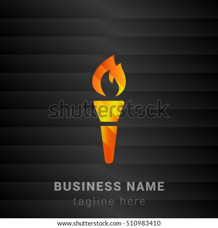 Torch Orange, Yellow and Black silk fashion premium icon / Logo