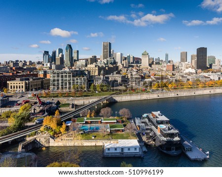 Aerial view of Montreal Skyline, Canada