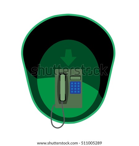 Vector illustration of old fashioned city telephone. 