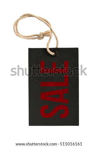 Word Sale on Tags. Isolated on White Background
