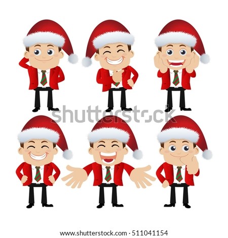 Santa Claus characters in different poses 