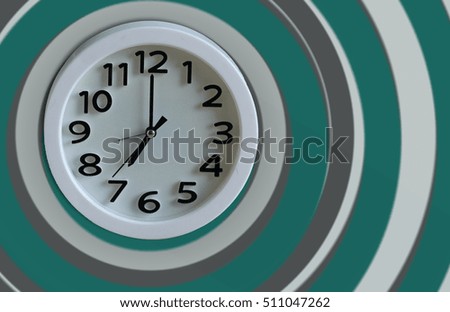 White Clock on brown pattern background