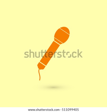 Microphone vector icon, flat design best vector icon
