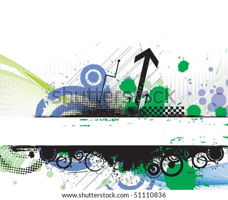  Grunge banner with an inky dribble strip banner with space of your text, vector illustration