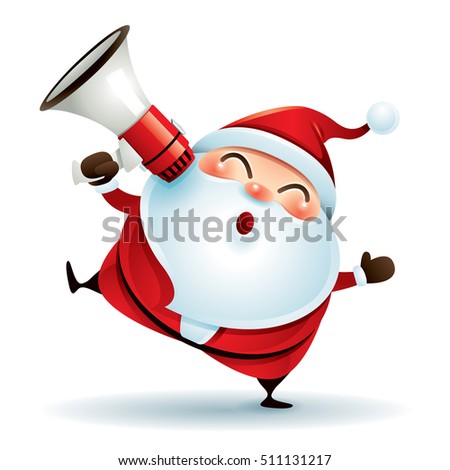 Santa Claus with megaphone