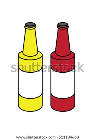 mustard and ketchup bottles