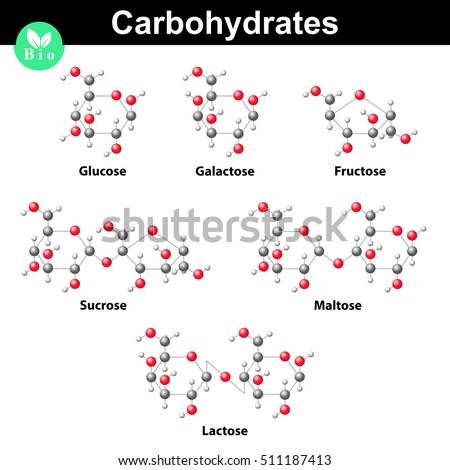 General carbohydrates molecular structures, research 3d vector illustration, isolated on white background, eps 10 Royalty-Free Stock Photo #511187413