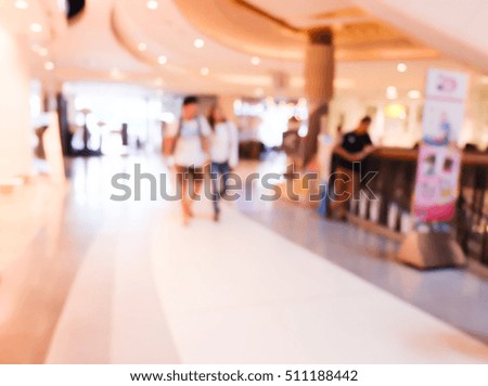 Blurred People in  shopping mall defocused abstract background