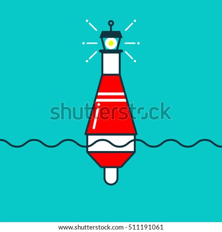 Buoy icon illustration. Line flat icon