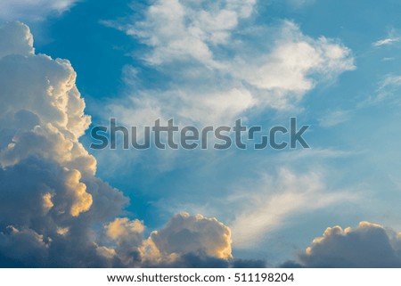 image of blue sky and white cloud on day time for background usage.