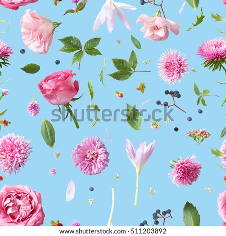 Elegance Seamless wallpaper pattern with of pink flowers