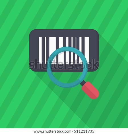 Bar code icon, Vector flat long shadow design. Shipping and logisticst concept.