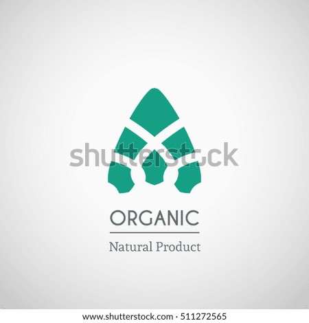 Organic natural product logo design. Vector geometric symbol