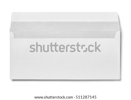 close up an envelope letter mail on white background
