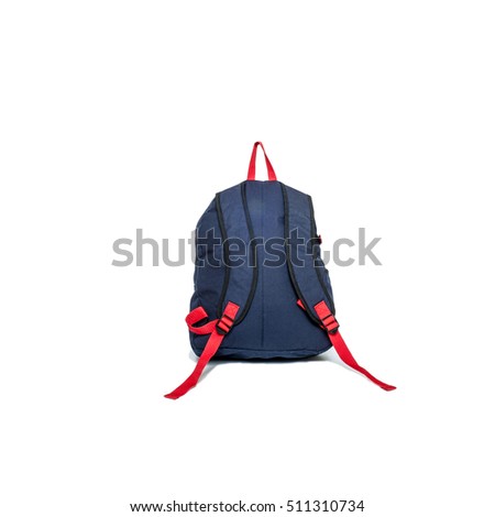 Backpack for school accessories isolate With Clipping path.