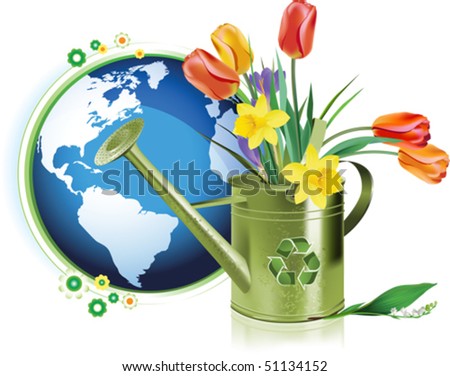 Earth Day. All elements and textures are individual objects. Vector illustration scale to any size.