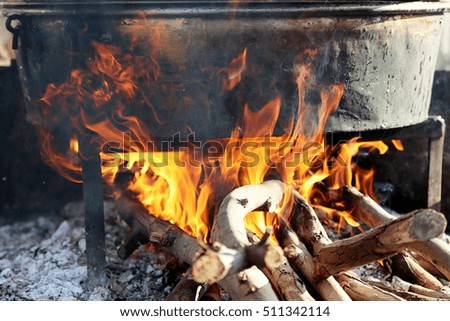 Wedding meal preparation with Traditional Turkish Cooking Boiler