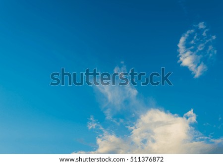 image of blue sky with white cloud for background usage.