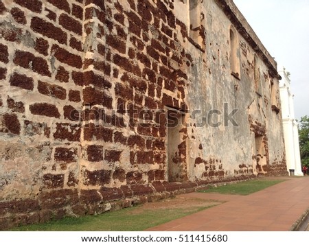 The ancient church wall