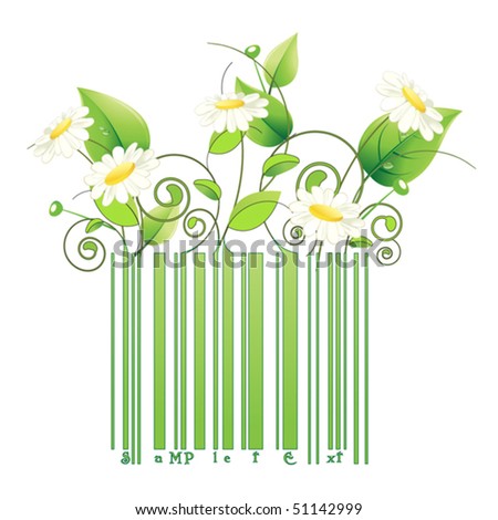 leaves and chamomiles barcode
