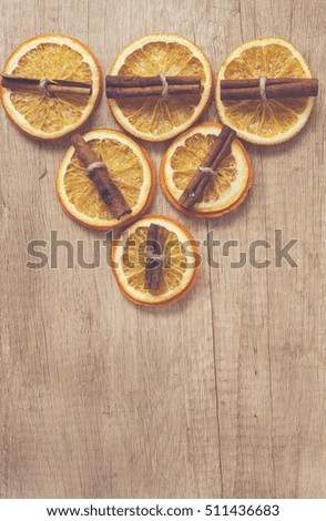 background of dried orange and cinnamon sticks effect instagram.