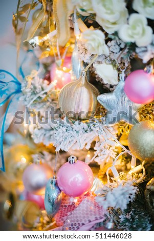 Christmas tree decorated with toys