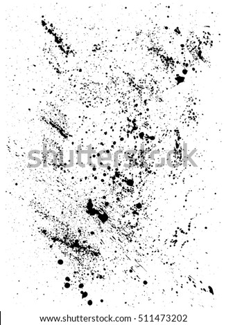 Abstract Background with black blots and ink splashes isolated on white. Element for design in grunge style. 
