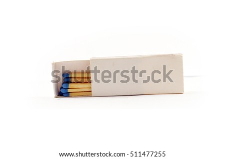 Flammable matches box isolated on white background