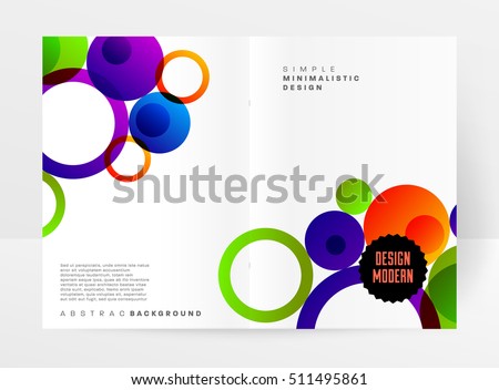 Abstract Background with Liquid Bubbles Shapes, Brochure Template Layout for Annual Report or Business Design. A4 Booklet. Circle Structures. Vector Illustration.